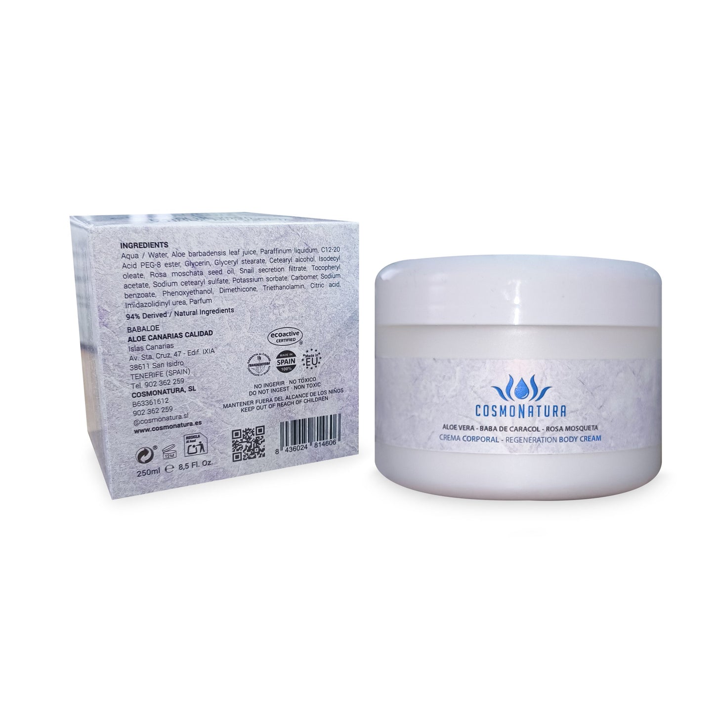 Cosmonatura Aloe Cream Face & Body - Crema Regeneradora, 250 ml