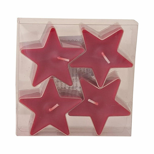 Tealights star ruby, 26/55 mm, 4 pieces