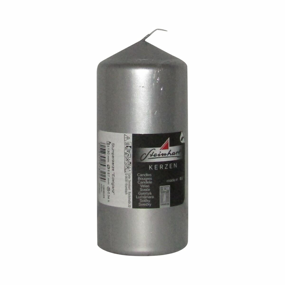 Stumpenkerze Edelglanz 130/57 silber