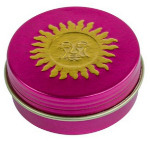 Lip balm in 14 ml jar with heart, moon, rose or sun motif
