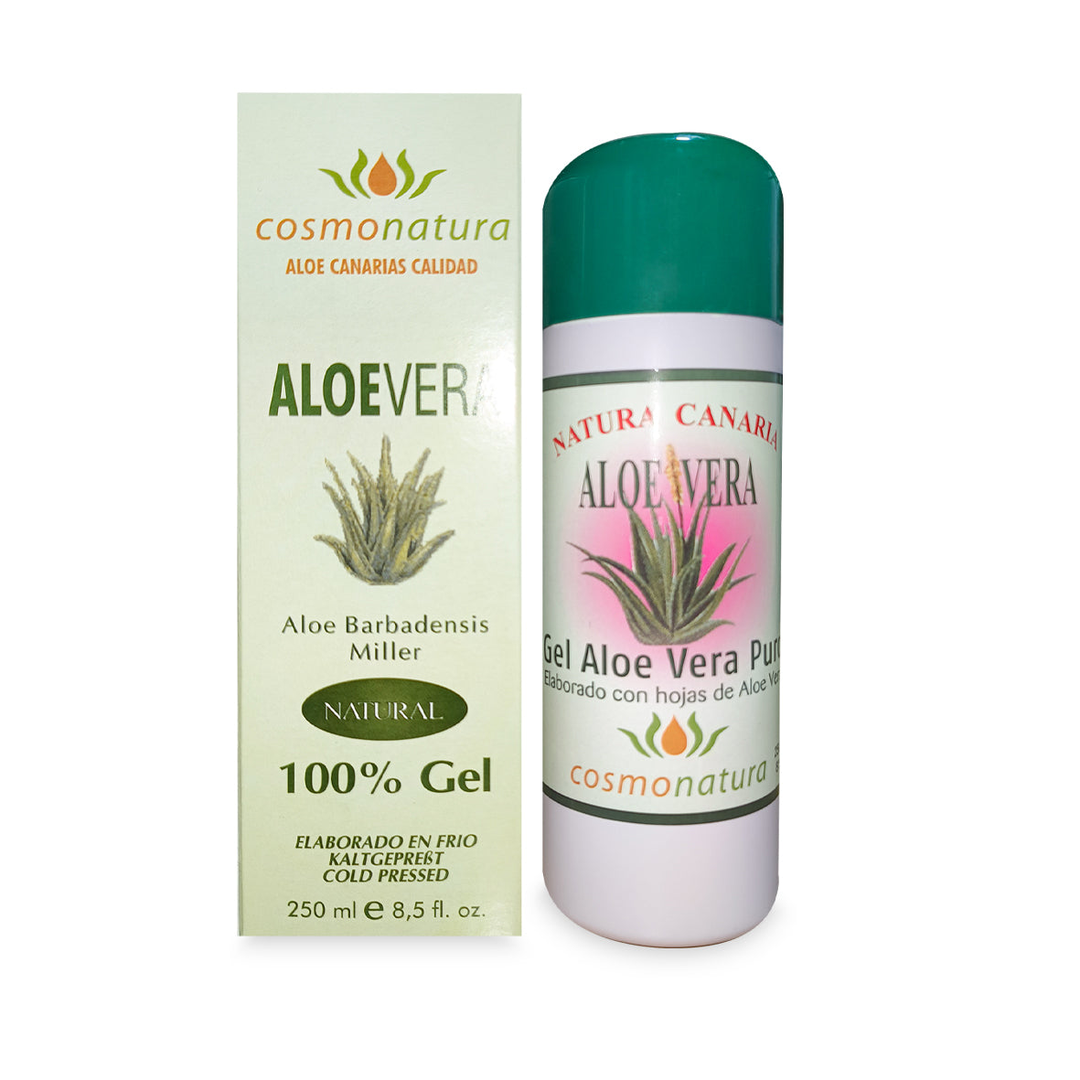 COSMO Aloe Vera Hautgel - Gel Aloe elaborado con hojas de 100% Aloe, 250 ml
