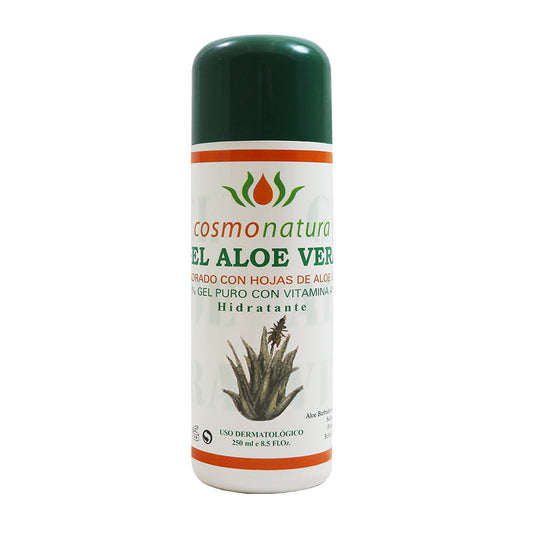 COSMO Aloe Vera Hautgel - Gel Aloe Vera ecológico 100% con Vits A y E, 250 ml