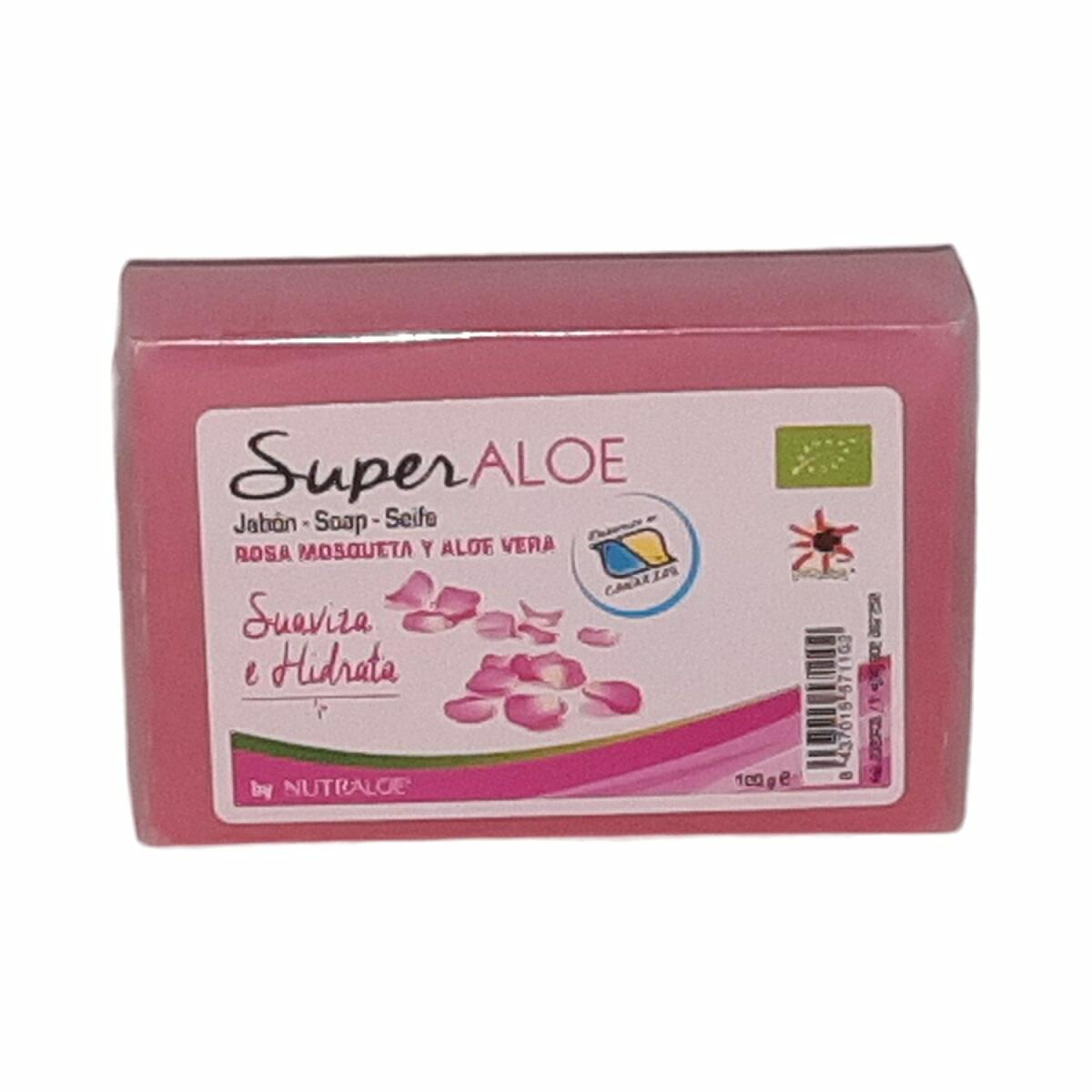 SuperAloe Aloe Vera Soap with Rosehip - Jabón de Aloe Vera y Rosa mosqueta, 100 g